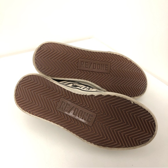 RE/DONE 70s Low Top Skate Canvas Zebra Print Sneakers Size EU 37 - Picture 7 of 9